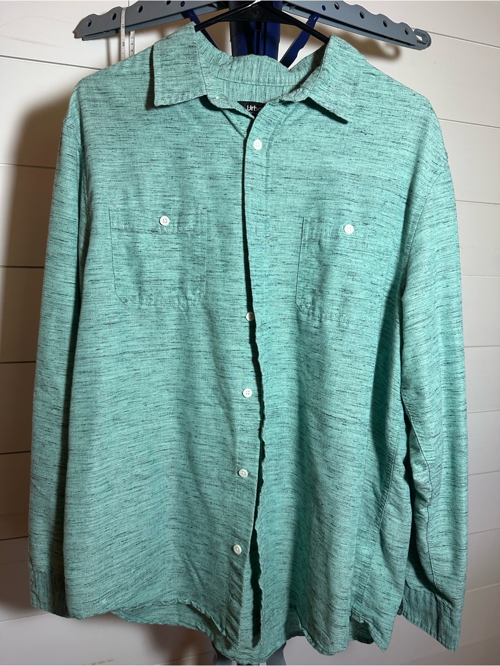 #144 Urban Pipeline Men's Mint Teal Long-Sleeve Button-Down Shirt
